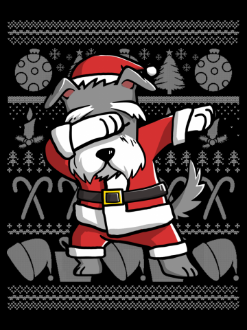 Schnauzer Dabbing Dog Dab Dance Move Christmas