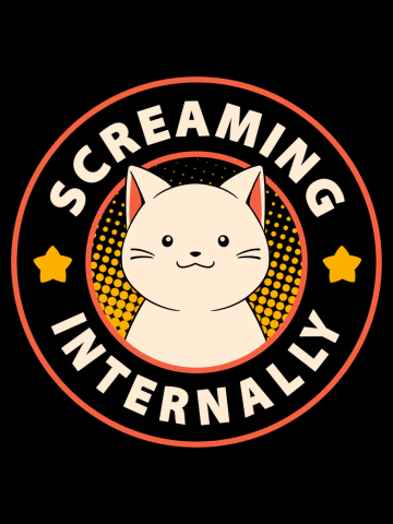 Screaming Internally Cute Cat 