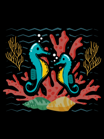 Seahorse, Save Our Oceans and Seas, Marine Life Under The Sea Aquarium Gift