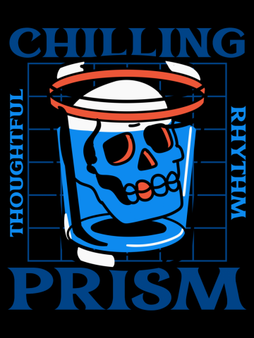 Sip of Wisdom, Chilling Prism: Skull's Reflection, Thoughtful Rhythm