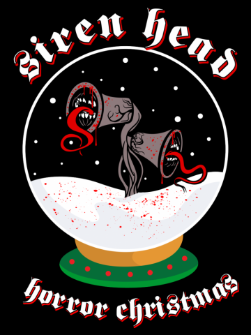 Siren Head Horror Christmas snow globe