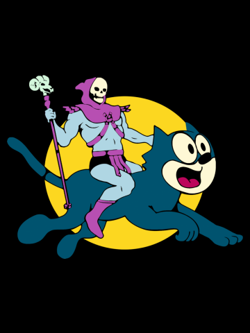 Skeleton and his warrior cat.