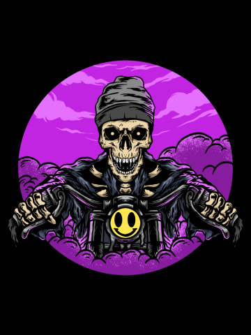 Skull with Motorcycle