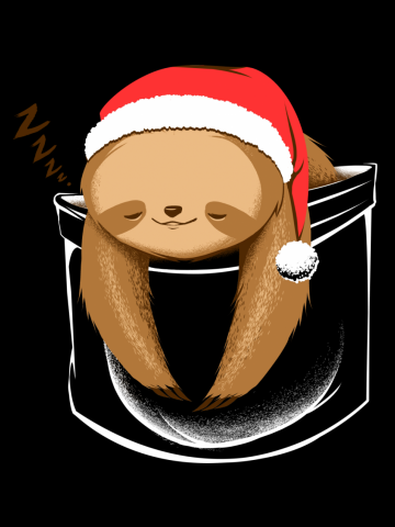 Sloth in a Pocket Xmas Black Ugly Sweater
