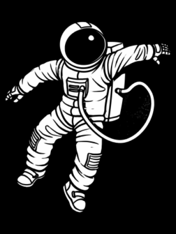 Small Astronaut Lost in Deep Space Gravity Minimalist