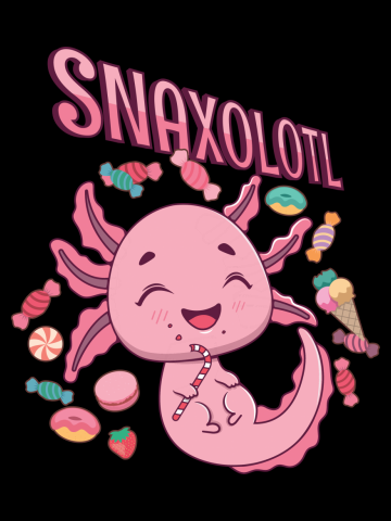 Snacking axolotl