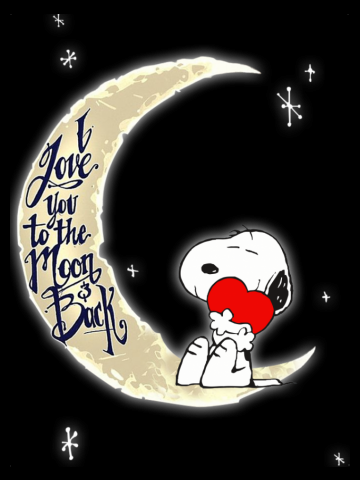 Snoopy I love you to the moon and back