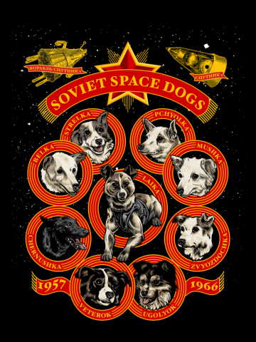 Soviet Space Dogs • Back Print • English Text