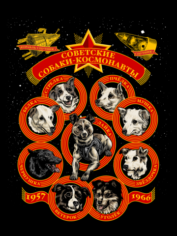 Soviet Space Dogs • Back Print • Russian Text