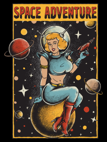Space Adventure - Pin Up Astronaut Girl