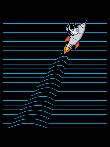 Space man rocket lines