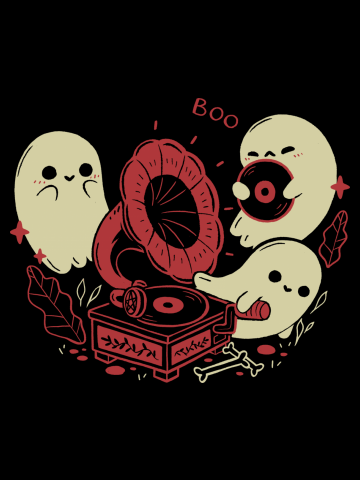 Spooky Cute Gramophone Ghosts