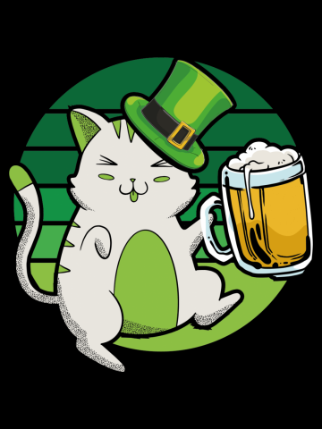St. Patricks day cat with beer