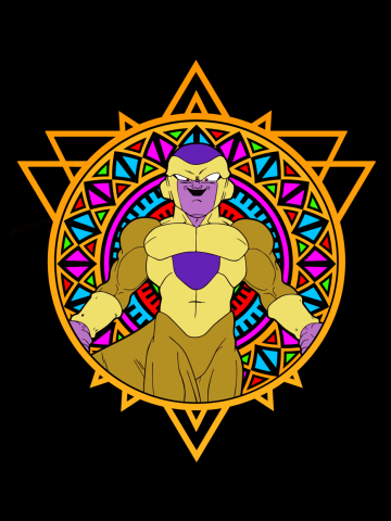 Stained Glass Colored- Dragon ball - Golden Frieza