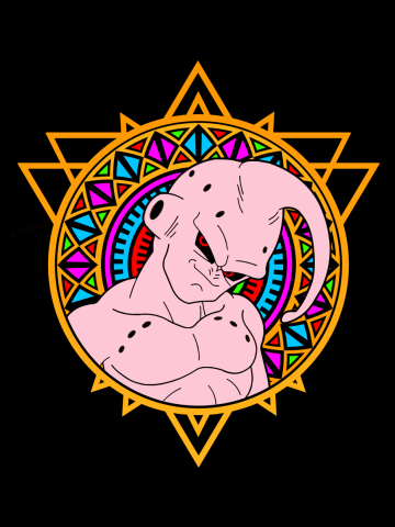 Stained Glass Colored- Dragon ball - Majin Buu