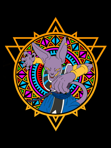 Stained Glass Colored; Dragon Ball- Beerus