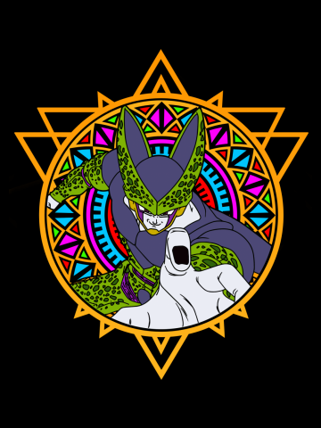 Stained Glass Colored; Dragon Ball- Perfect Cell