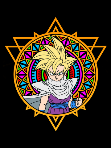 Stained Glass Colored; Dragon Ball- Young Gohan
