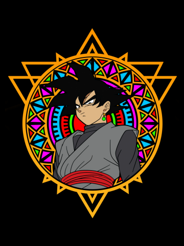 Stained Glass Colored; Dragon Ball - Black Goku