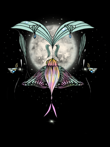 Stained Glass Luna Moth