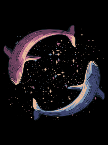 Stars of Sea Whale Astronaut 