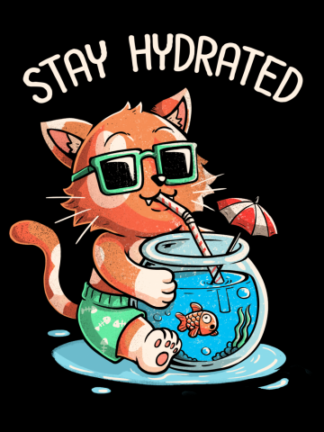 Stay Hydrated Cat Summer Fish