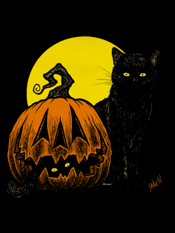 Still Life with Feline and Gourd