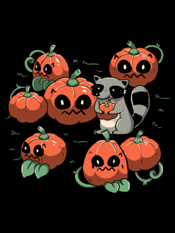 Stolen Pumpkin Halloween Raccoon