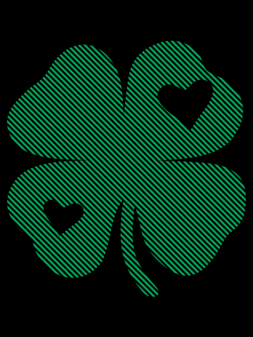 Striped Clover With Hearts St Patricks Day