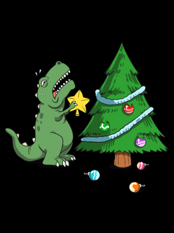 Struggle Is Real Dinosaur Christmas Tree Star Funny Graphic