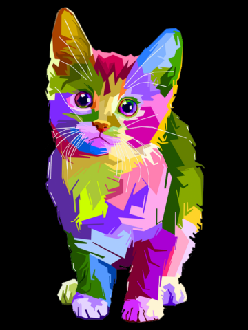 Stylized Prismatic Kitten