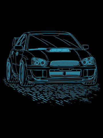 Subie Impreza WRX Blobeye Lineart Blueprint