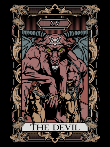 Tarot Card The Devil Baphomet Gothic Occult Witchcraft Horror