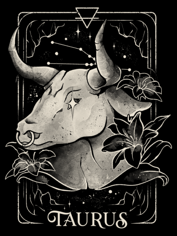 Taurus Card - Dark Tarot Art Zodiac Sign Taurus Gift