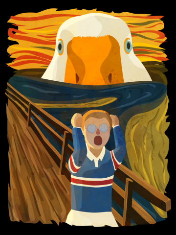 The Honk - Untitled Goose Game Famous The Scream Painting Parody Meme