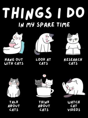 Things I Do In My Spare Time Design: Cute Cat Activities - Fun...