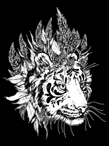 Tiger Wisp - Black Linework Version