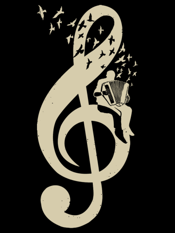 Treble Clef -  Music Accordion - Vintage