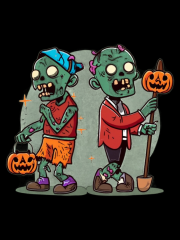Trick or Treat Zombie Halloween Duo