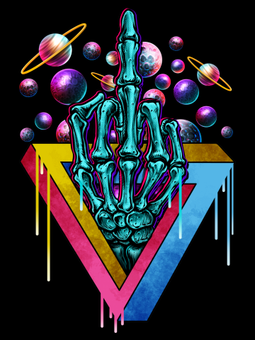 Trippy skeleton middle finger (Winya No. 189)