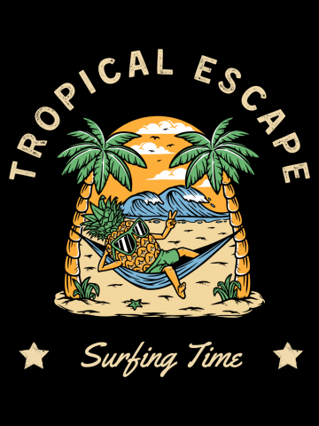 Tropical Escape Surfing Time Pineapple