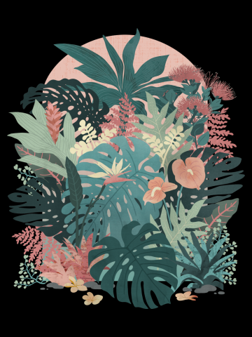 Tropical Tendencies on Peach and Green