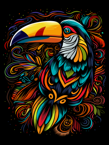 Tropical tribal toucan