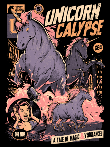 Unicorncalypse - Dark Horror Movie Unicorns Poster Gift