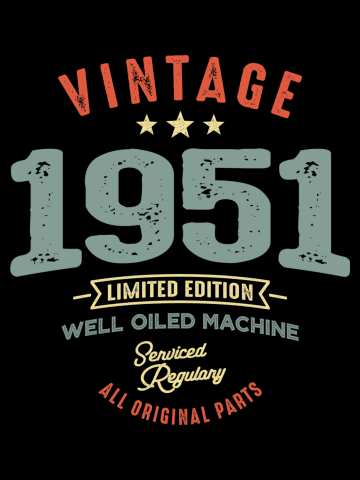 Vintage Born in 1951 - 71st Birthday Retro Classic