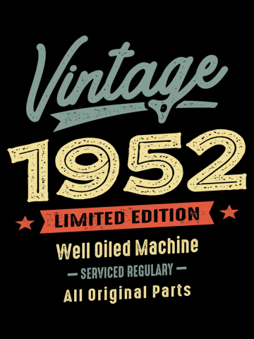 Vintage Born in 1952 - 70th Birthday Retro Classic
