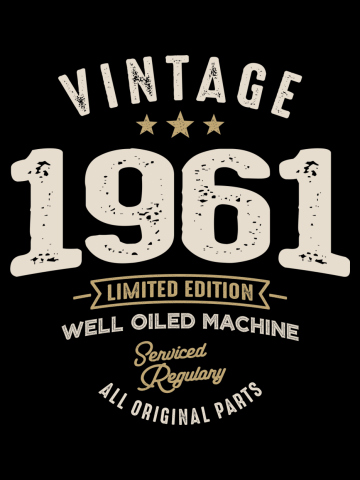 Vintage Born in 1961 - 61st Birthday Retro Classic