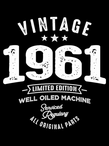 Vintage Born in 1961 - 61st Birthday Retro Classic