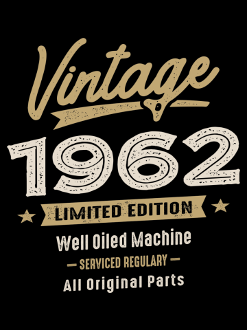 Vintage Born in 1962 - 60th Birthday Retro Classic