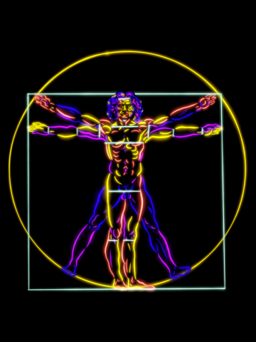 Vitruvian man neonglow